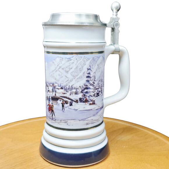 Coors Brewing Company 1992-93 Winterfest Lidded Beer Stein Mug Golden Colorado - Picture 1 of 9